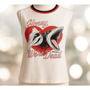 Beetlejuice White Sleeveless Graphic Tee
